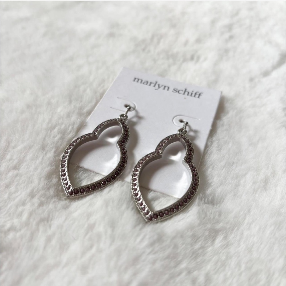 5/$15 🩷 MUST BUNDLE NWT Marlyn Schiff Silver & Purple Earrings - Picture 2 of 4